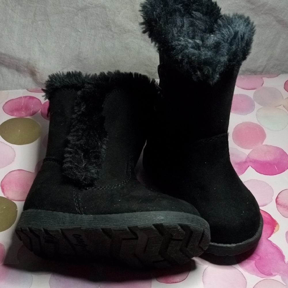 Cat & Jack Black Fur Boots